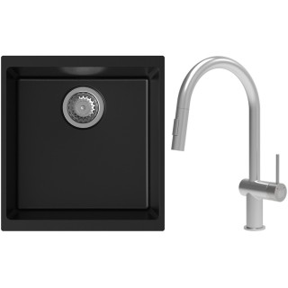 Set StrongSinks S3 (dřez Hron 430 Černá + baterie Neris Celonerez)