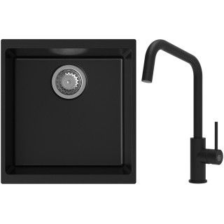 Set StrongSinks S3 (dřez Hron 430 Černá + baterie Arda Černá matná)
