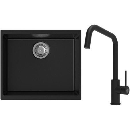 Set StrongSinks S3 (dřez Hron 530 Černá + baterie Arda Černá matná)