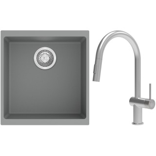 Set StrongSinks S3 (dřez Hron 430 Šedá + baterie Neris Celonerez)