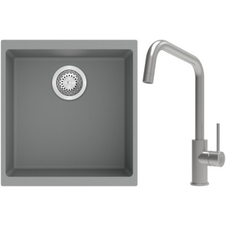 Set StrongSinks S3 (dřez Hron 430 Šedá + baterie Arda Nerez)