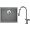 Set StrongSinks S3 (dřez Hron 530 Šedá + baterie Neris Šedá, nerezová koncovka)