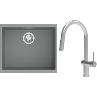 Set StrongSinks S3 (dřez Hron 530 Šedá + baterie Neris Celonerez)