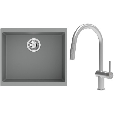 Set StrongSinks S3 (dřez Hron 530 Šedá + baterie Neris Celonerez)