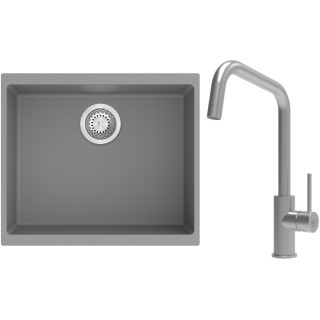 Set StrongSinks S3 (dřez Hron 530 Šedá + baterie Arda Nerez)