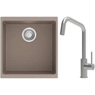 Set StrongSinks S3 (dřez Hron 430 Béžová + baterie Arda Nerez)