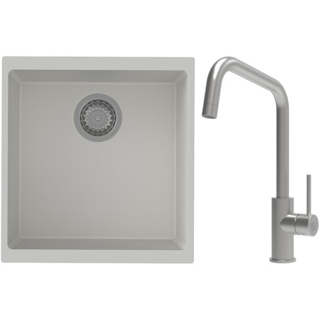Set StrongSinks S3 (dřez Hron 430 Bílá + baterie Arda Nerez)