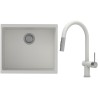 Set StrongSinks S3 (dřez Hron 530 Bílá + baterie Neris Bílá, nerezová koncovka)