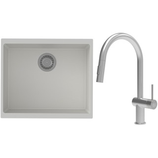 Set StrongSinks S3 (dřez Hron 530 Bílá + baterie Neris Celonerez)