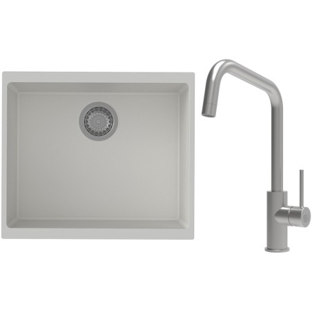 Set StrongSinks S3 (dřez Hron 530 Bílá + baterie Arda Nerez)