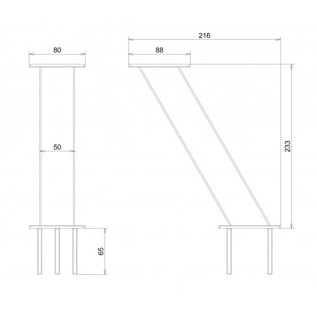 Konzola Mivokor K025.1 - C chrom, hranatá, šikmá, 50x50x233 mm Konzola Mivokor K025.1 - C chrom, hranatá, šikmá, 50x50x233 mm