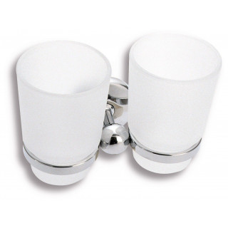 Dvojitý držák kartáčků a pasty Metalia 1 6157.0 Chrom, sklo