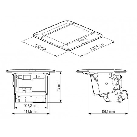 Elektrická POP-UP zásuvka 2x230 V Bílá lesk Elektrická POP-UP zásuvka 2x230 V Bílá lesk