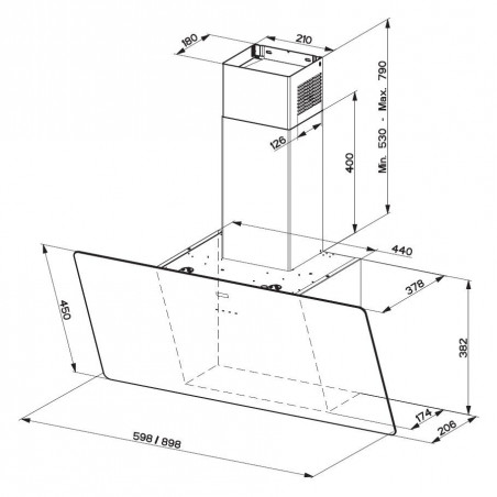 Odsavač par Franke Vertical Evo FPJ 915 V BK A Černá