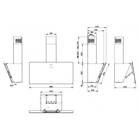 Odsavač par Franke Vertical Evo FPJ 915 V BK A Černá