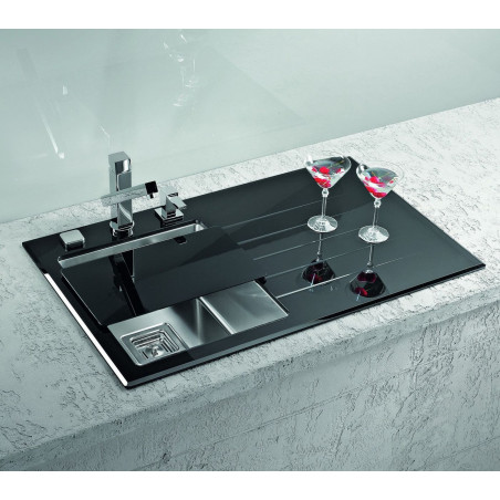 Kuchyňský dřez Alveus Crystalix 10 černá/satin, levý