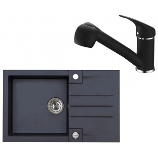 Set Alveus (dřez Rock 130 Black 91 + baterie AM 20 Black 91)