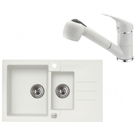 Set Alveus (dřez Rock 70 White 11 + baterie AM 20 White 11 + dárek) Set Alveus (dřez Rock 70 White 11 + baterie AM 20 White 11 + dárek)