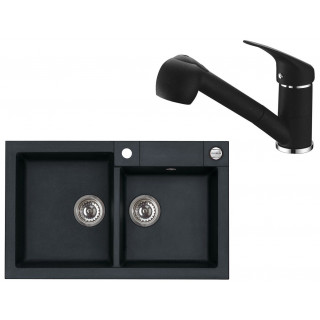 Set Alveus (dřez Rock 90 Black 91 + baterie AM 20 Black 91)