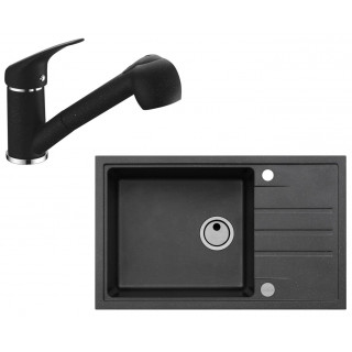 Set Alveus (dřez Intermezzo 130 Black 91 + baterie AM 20 Black 91)