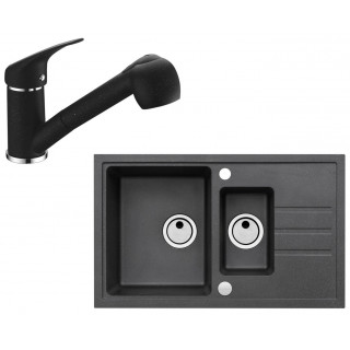 Set Alveus (dřez Intermezzo 70 Black 91 + baterie AM 20 Black 91)