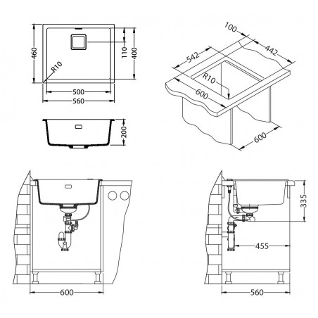 Kuchyňský dřez Alveus Quadrix 50 Steel 04