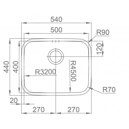 Kuchyňský dřez Sinks Belém 540 V 0,8 mm, leštěný, trojmontáž
