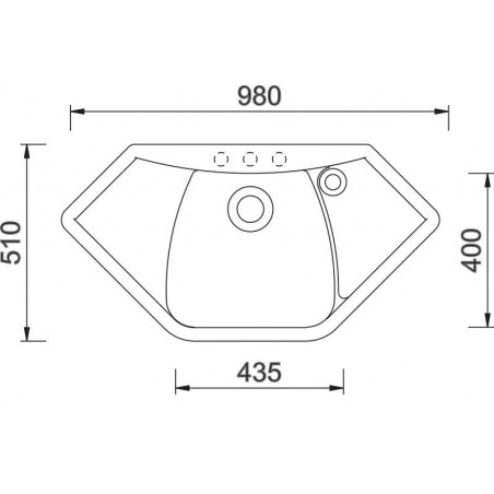 Kuchyňský dřez Sinks Naiky 980 Granblack 30 Kuchyňský dřez Sinks Naiky 980 Granblack 30