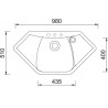 Kuchyňský dřez Sinks Naiky 980 Metalblack 74 Kuchyňský dřez Sinks Naiky 980 Metalblack 74