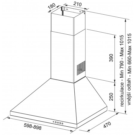 Odsavač par Franke Linfa New FDL 6165 XS Nerez