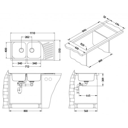 Kuchyňský dřez Alveus Elegant 70 Dekor