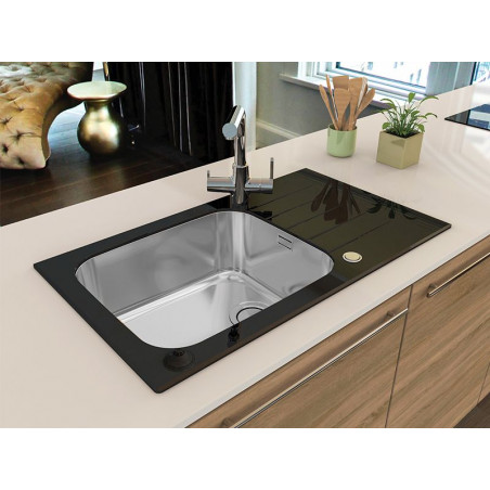 Kuchyňský dřez Alveus Glassix 40 UP černá/satin