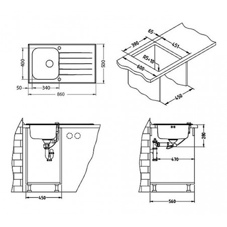 Kuchyňský dřez Alveus Glassix 10 černá/satin