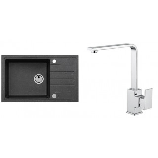 Set Alveus (dřez Intermezzo 130 Black 91 + baterie Reno Chrom)