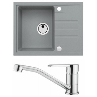 Set Alveus (dřez Intermezzo 30 Beton 81 + baterie Ruta Chrom)