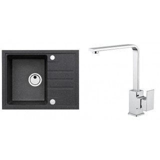Set Alveus (dřez Intermezzo 30 Black 91 + baterie Reno Chrom)