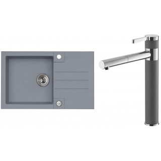 Set Alveus (dřez Rock 130 Steel 04 + baterie Zina Steel 04)