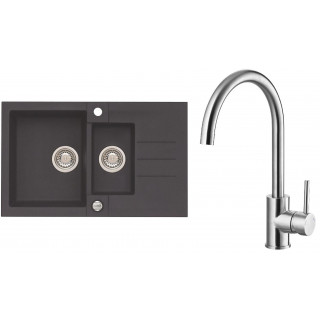 Set Alveus (dřez Rock 70 Twilight 05 + baterie Elza Kartáčovaná ocel)