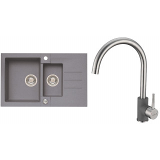 Set Alveus (dřez Rock 70 Steel 04 + baterie Elza Steel 04)