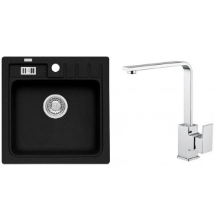 Set Alveus (dřez Niagara 20 Black 91 + baterie Reno Chrom)