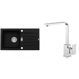 Set Alveus (dřez Niagara 30 Black 91 + baterie Reno Chrom)