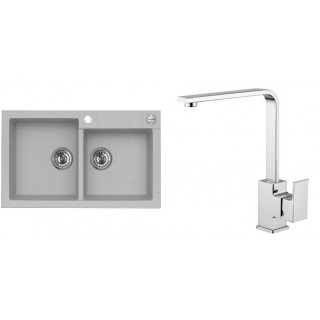 Set Alveus (dřez Rock 90 Beton 81 + baterie Reno Chrom)