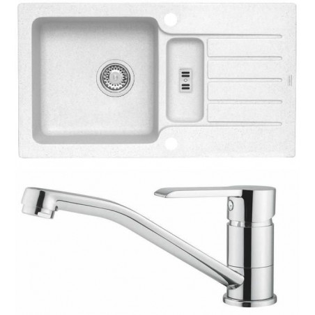 Set Alveus (dřez Niagara 70 White 11 + baterie Ruta Chrom + dárek)
