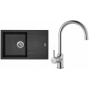 Set Sinks (dřez Linea 780 N Metalblack 74 + baterie Vitalia Chrom)