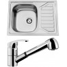 Set Sinks (dřez Okio 650 V 0,6 mm matný + baterie Legenda S Chrom)