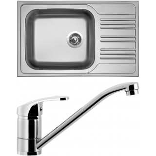 Set Sinks N53 (dřez Star 780 XXL 0,7 mm, matný + baterie Pronto Chrom - lesklý)